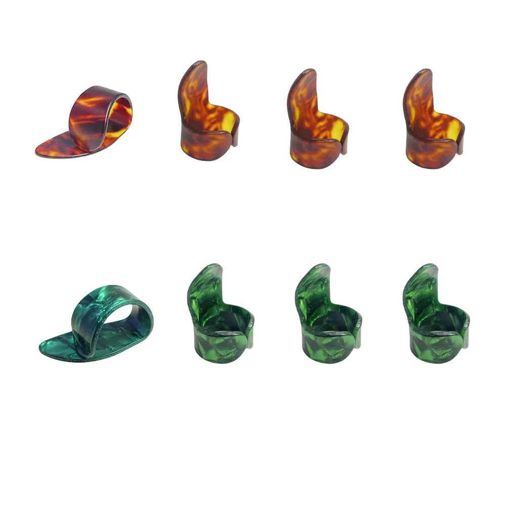Set de 8 púas de dedo y thumbpick para guitarra, celuloide
