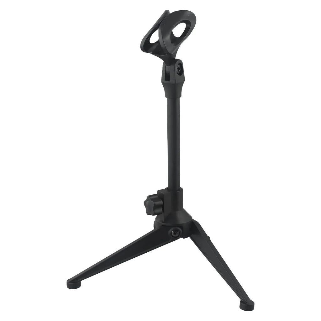 Soporte de micrófono de escritorio con trípode, mini y portátil, con clip para micrófono